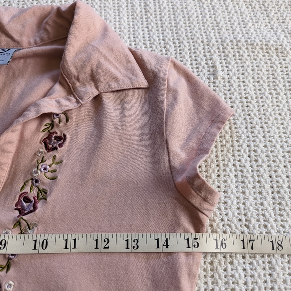 VTG y2k Ellemenno Shirt Women's/Teen Medium Short Sleeve 90’s USA Embroidered - Picture 6 of 8